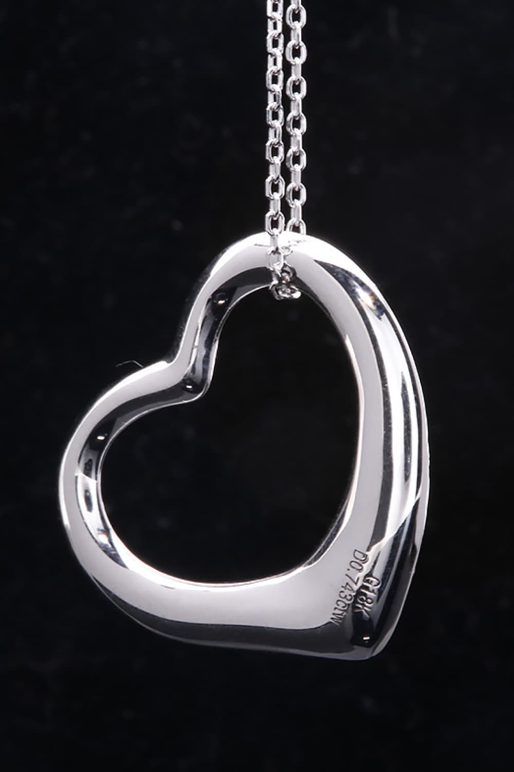 Inlaid Lab-Grown Diamond Heart Pendant Necklace-PENDANTS-[Adult]-[Female]-Silver-One Size-2022 Online Blue Zone Planet
