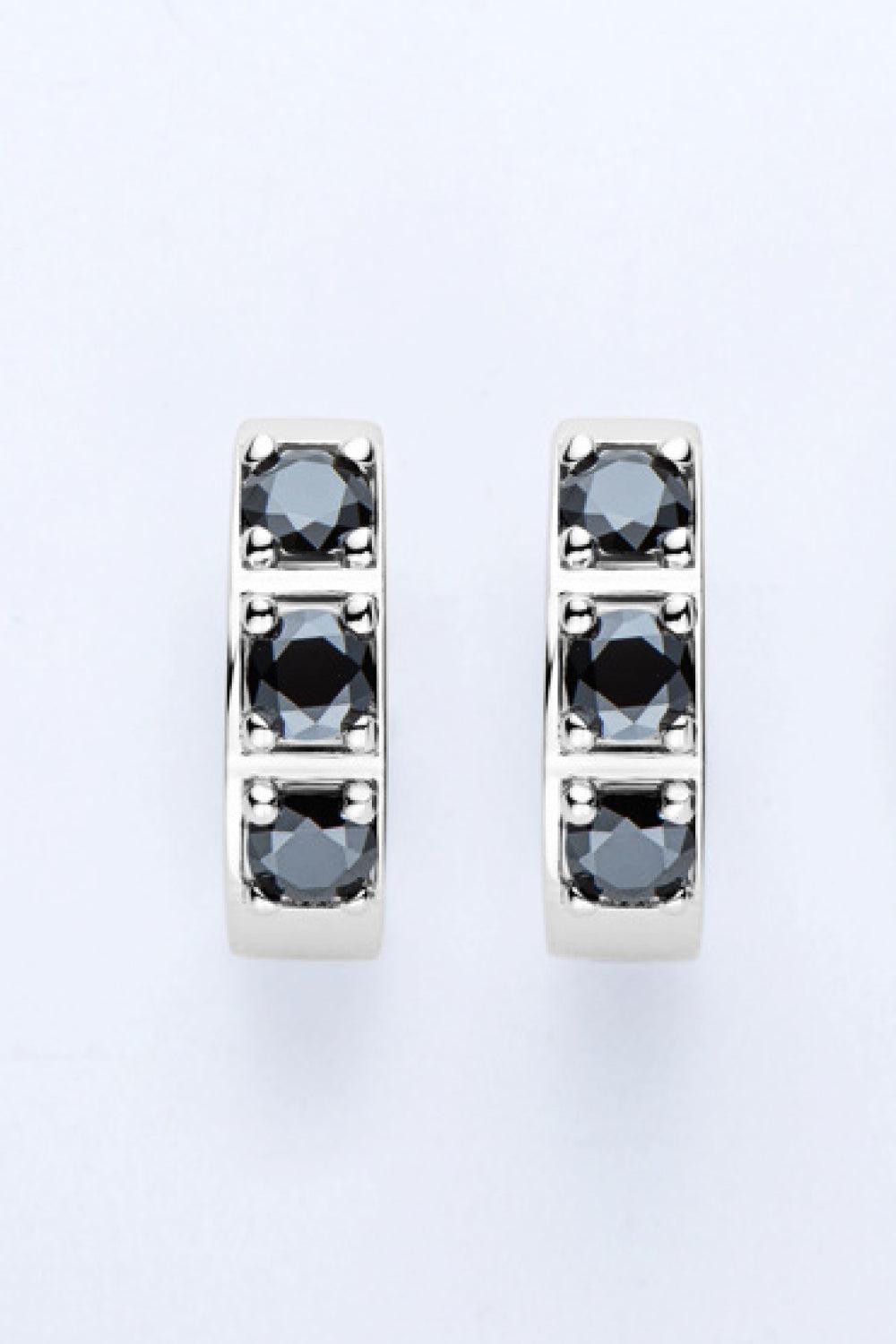 Inlaid Moissanite Huggie Earrings BLUE ZONE PLANET