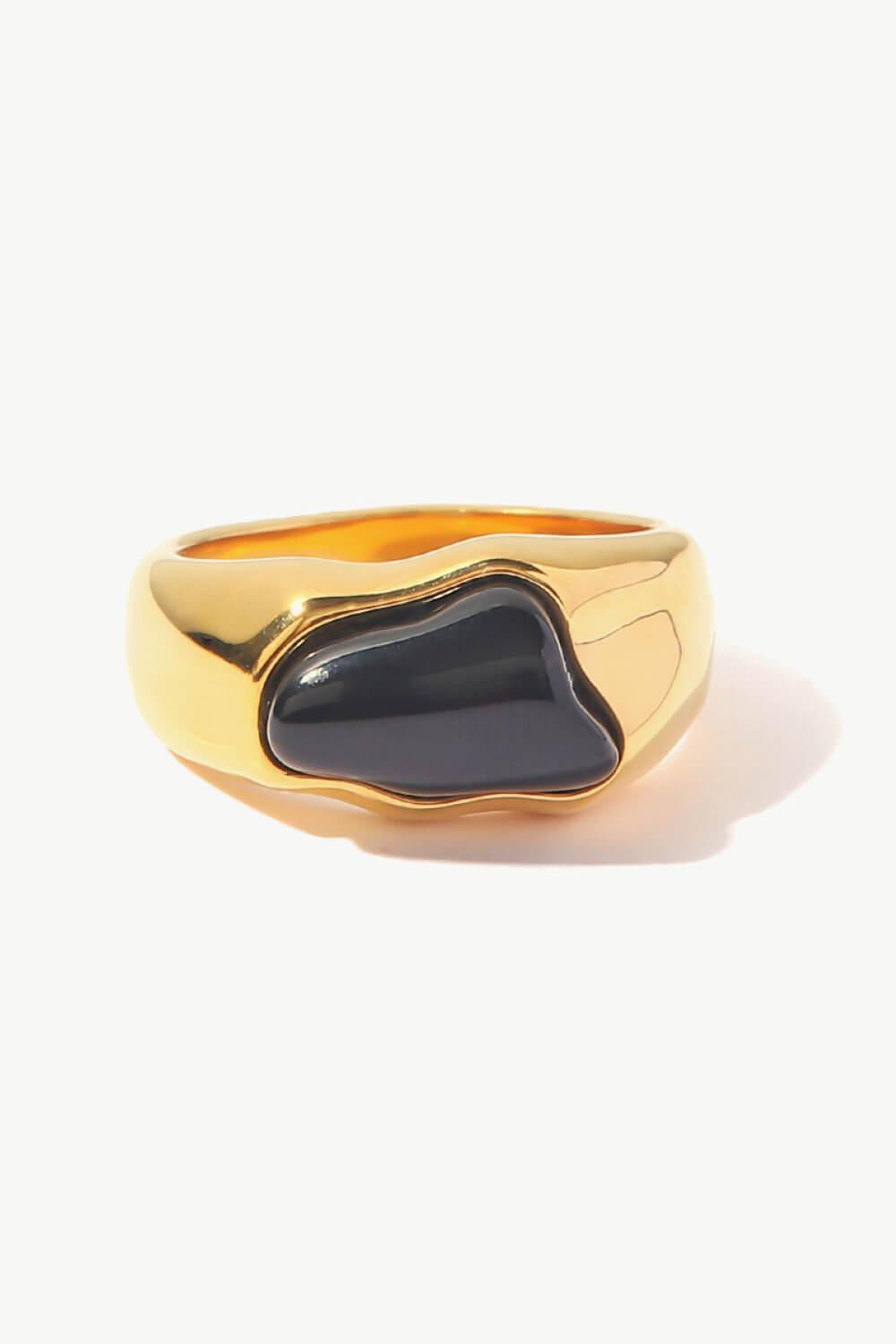 Inlaid Natural Stone Stainless Steel Ring BLUE ZONE PLANET