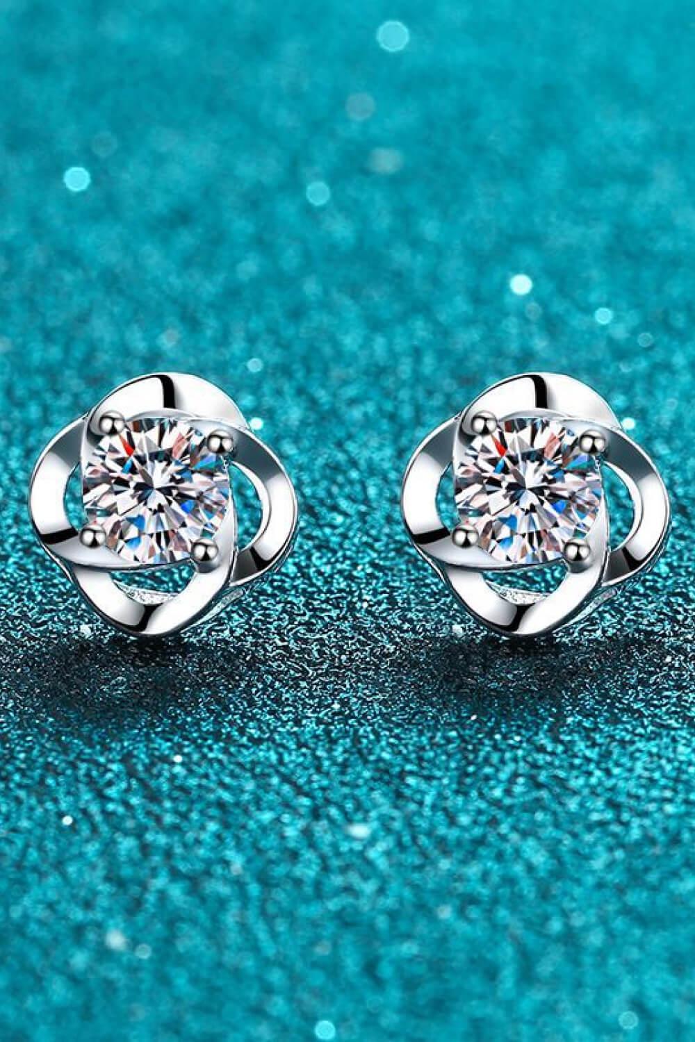 It's Your Day Moissanite Rhodium-Plated Stud Earrings BLUE ZONE PLANET