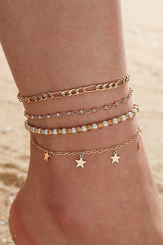 It's Your Story 4-Piece Anklet-TOPS / DRESSES-[Adult]-[Female]-Gold-One Size-2022 Online Blue Zone Planet