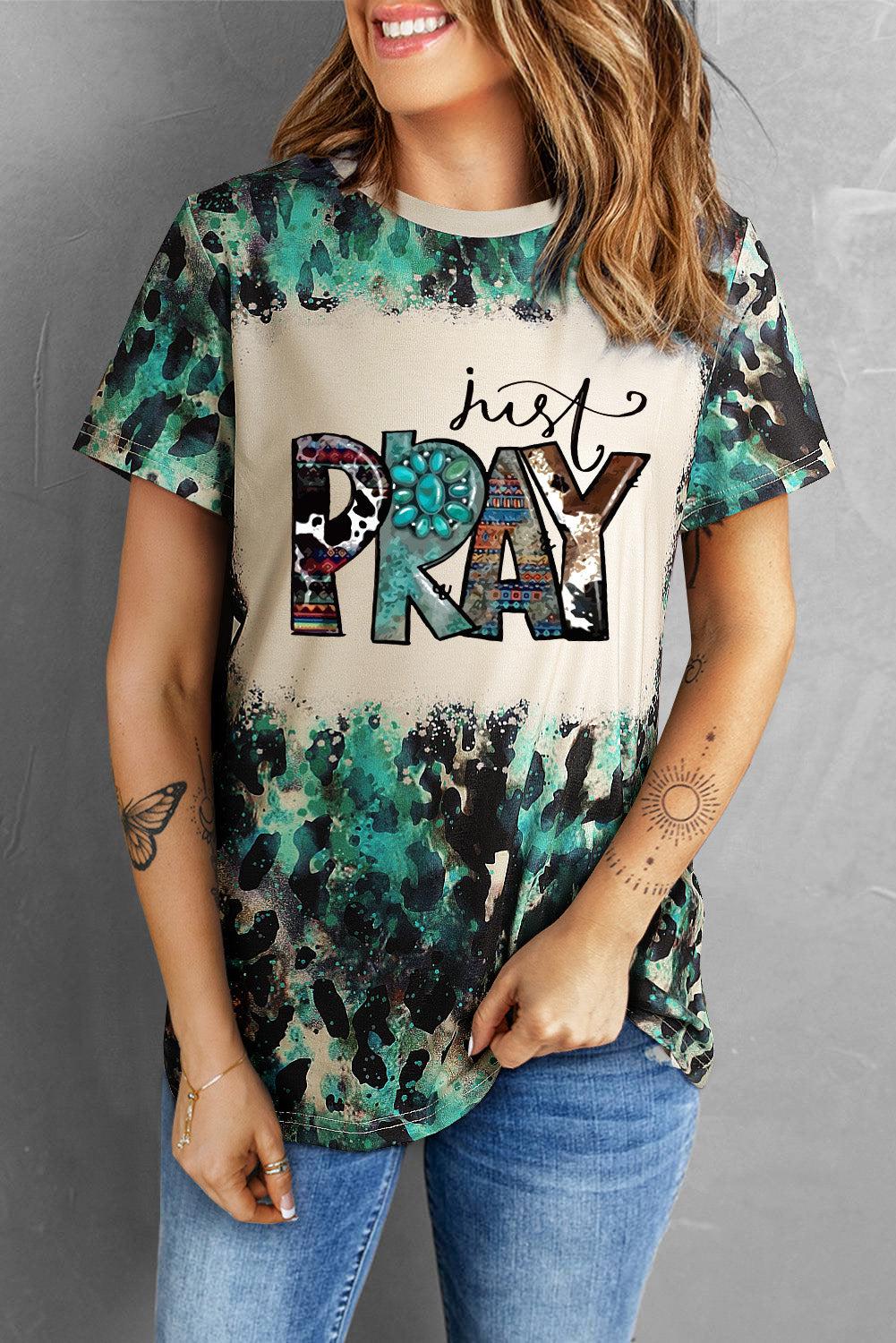 JUST PRAY Graphic Tee Shirt BLUE ZONE PLANET