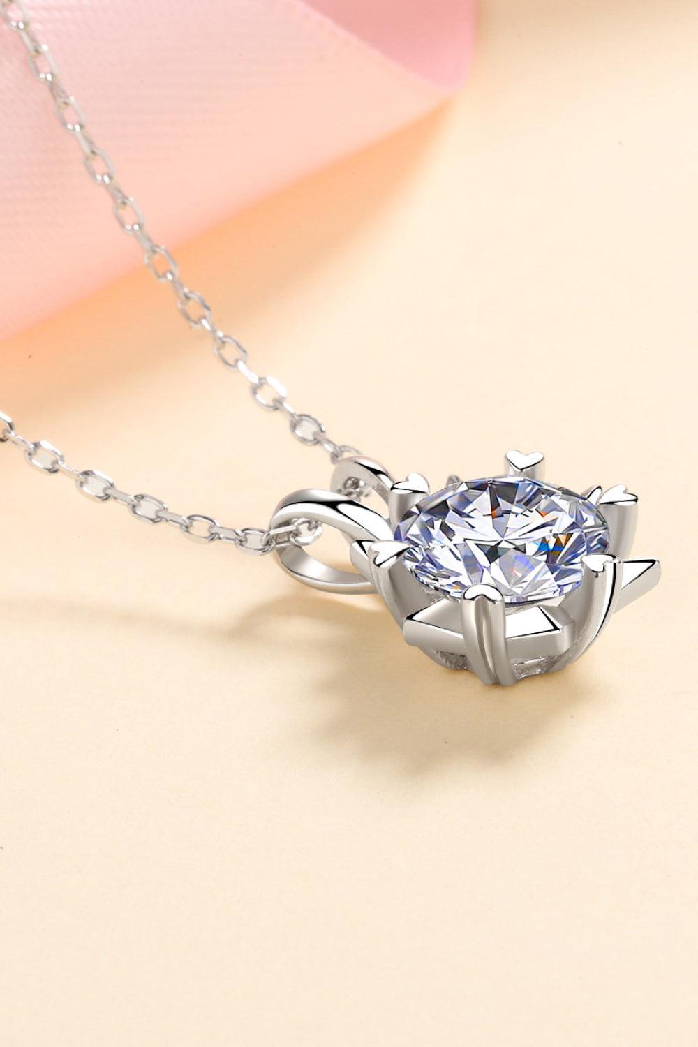 Learning To Love 925 Sterling Silver Moissanite Pendant Necklace BLUE ZONE PLANET