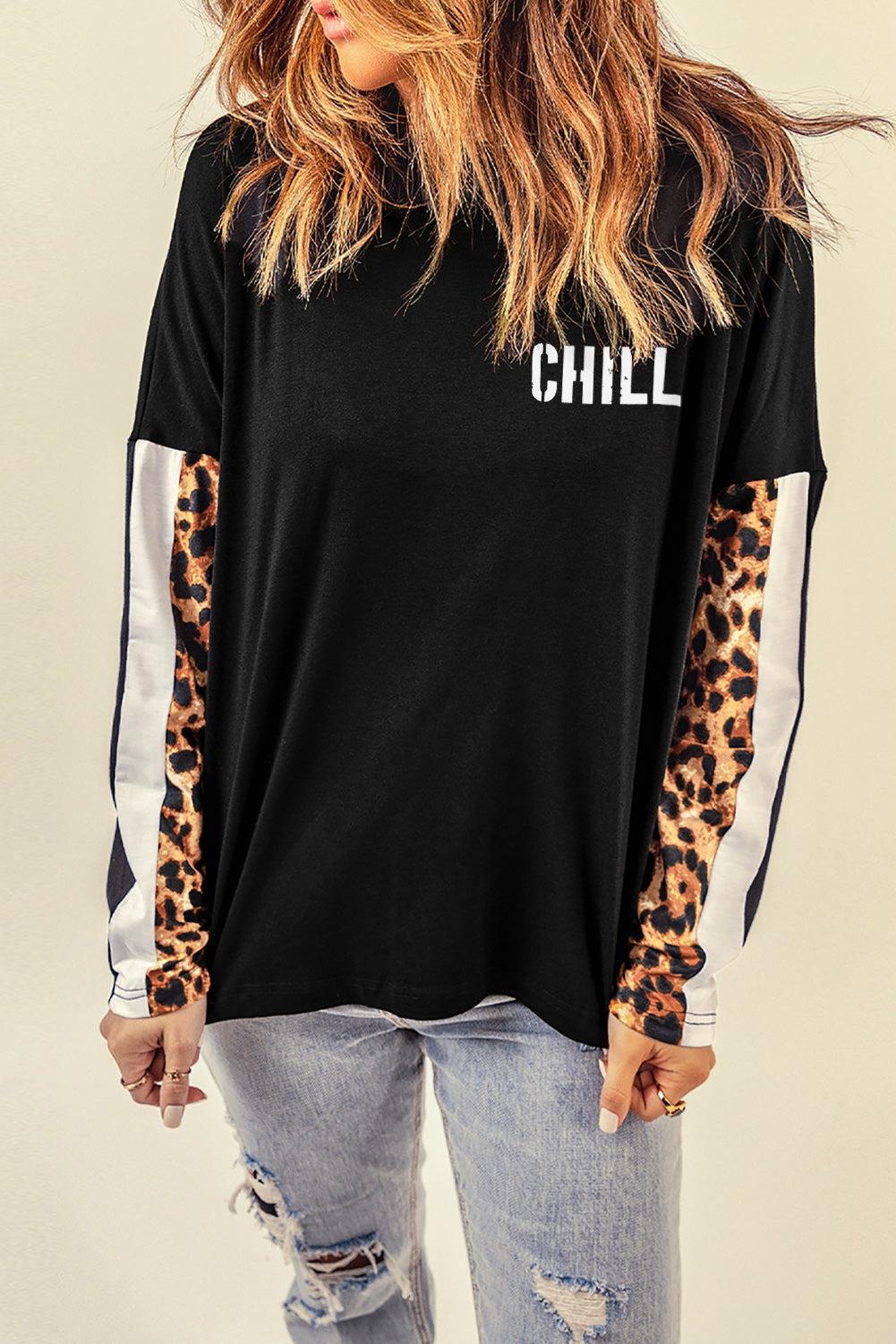 Leopard CHILL Long Sleeve Top-TOPS / DRESSES-[Adult]-[Female]-2022 Online Blue Zone Planet