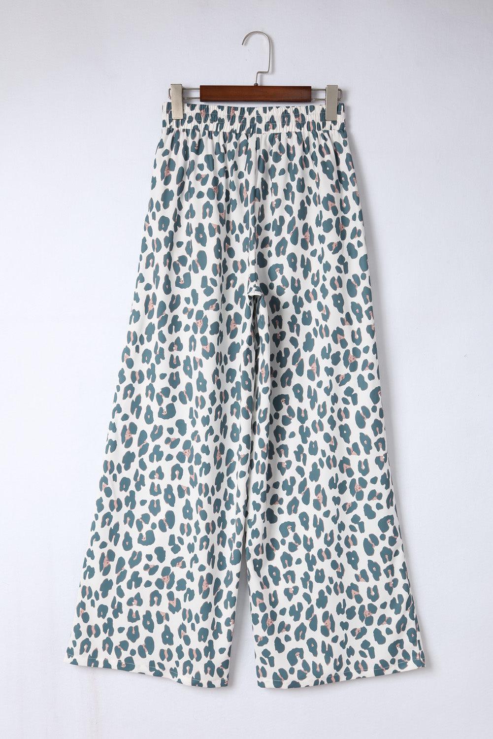 Leopard Drawstring Waist Culottes BLUE ZONE PLANET