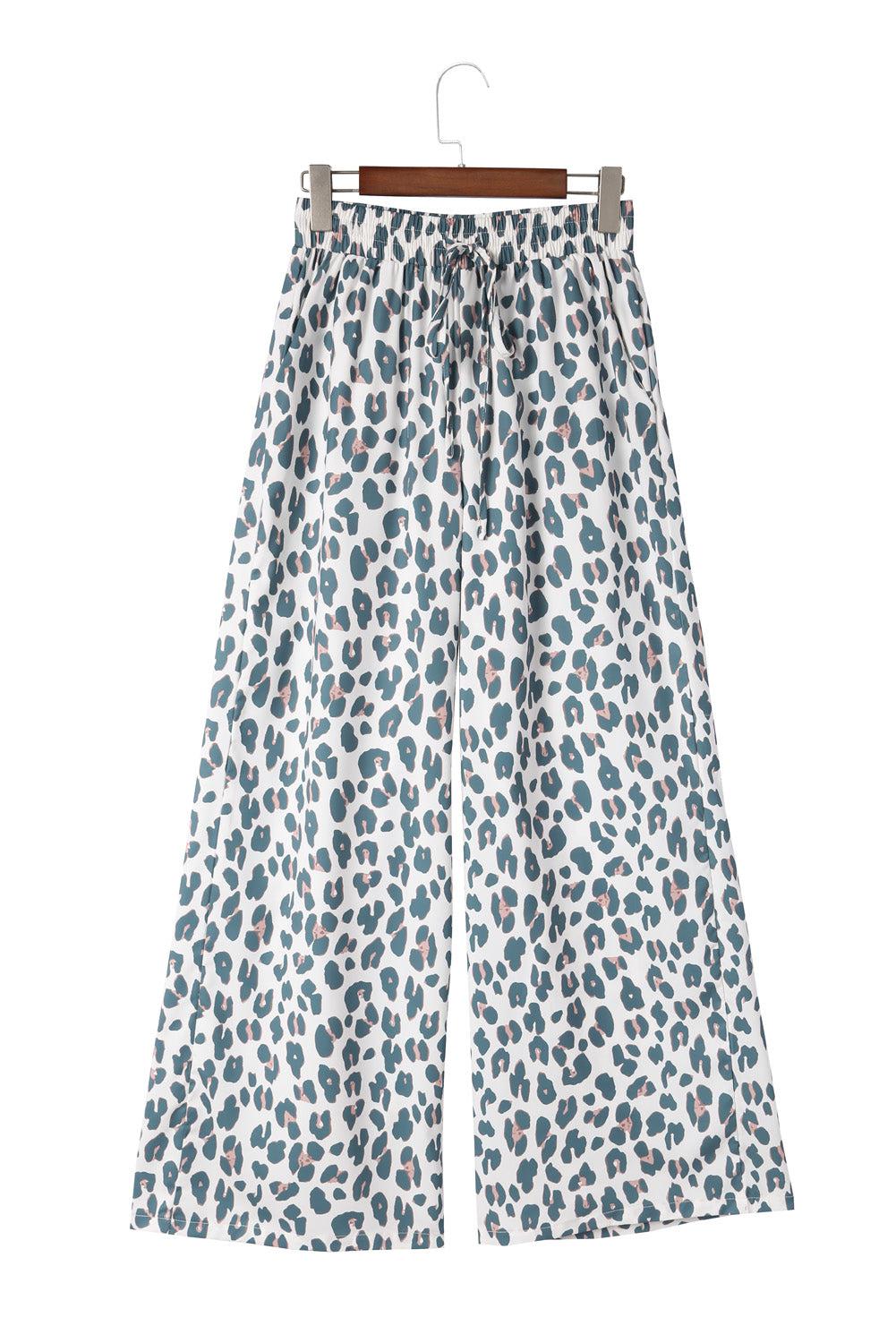 Leopard Drawstring Waist Culottes BLUE ZONE PLANET