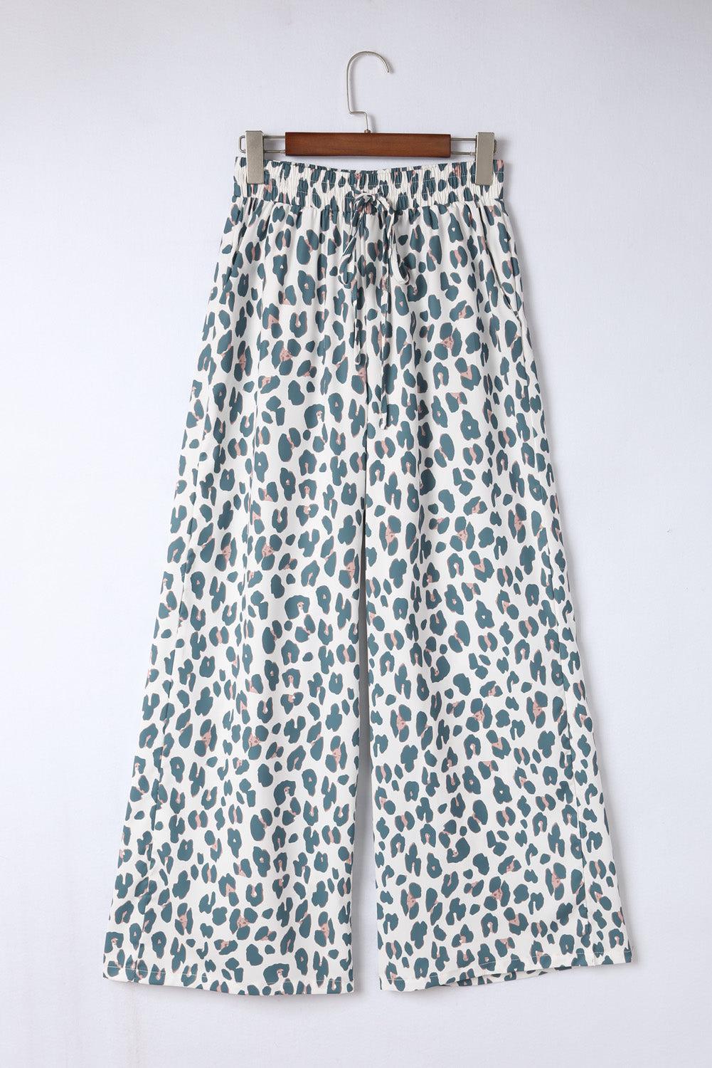 Leopard Drawstring Waist Culottes BLUE ZONE PLANET