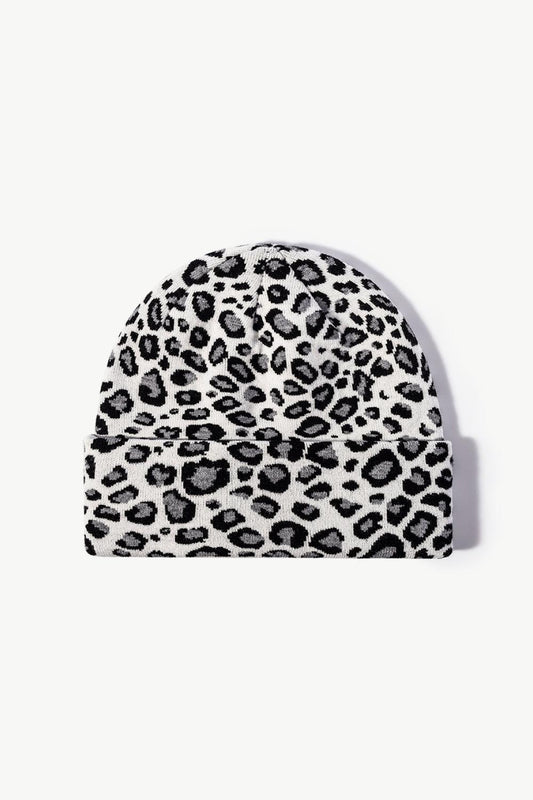 Leopard Pattern Cuffed Beanie BLUE ZONE PLANET