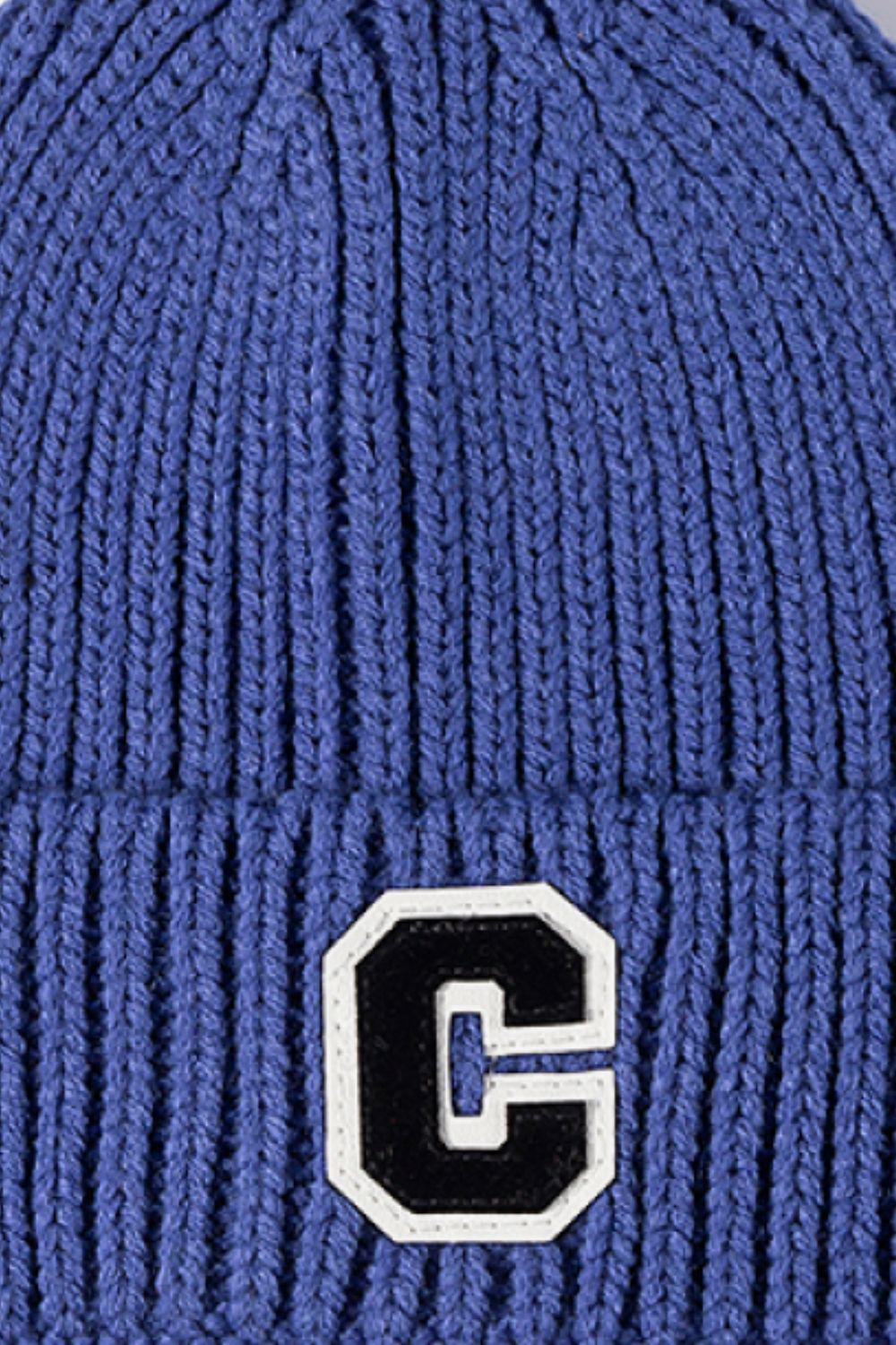 Letter C Patch Cuffed Beanie BLUE ZONE PLANET