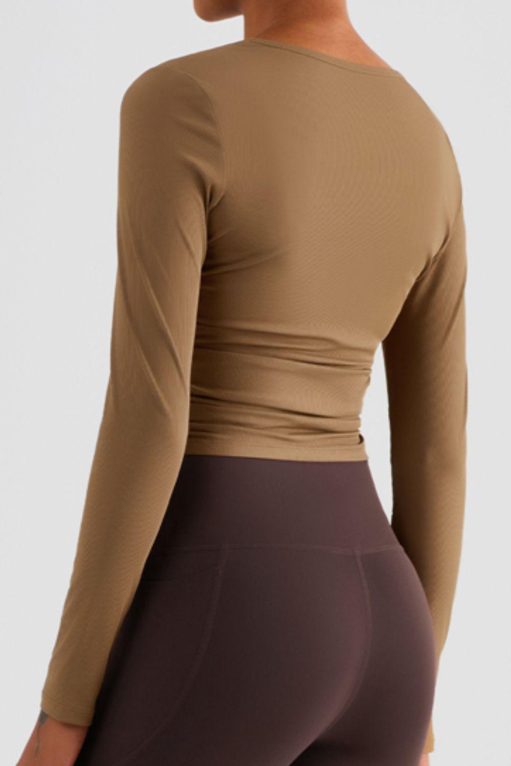 Lightweight Round Neck Long Sleeve Sports Top-TOPS / DRESSES-[Adult]-[Female]-2022 Online Blue Zone Planet
