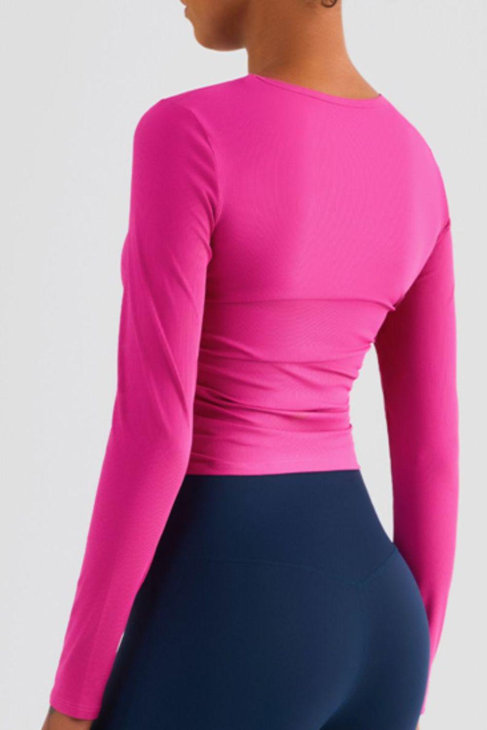 Lightweight Round Neck Long Sleeve Sports Top-TOPS / DRESSES-[Adult]-[Female]-2022 Online Blue Zone Planet