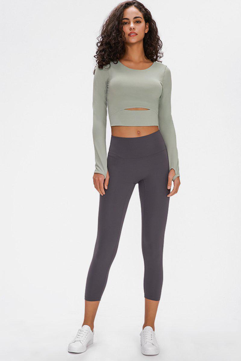 Long Sleeve Cropped Top With Sports Strap BLUE ZONE PLANET