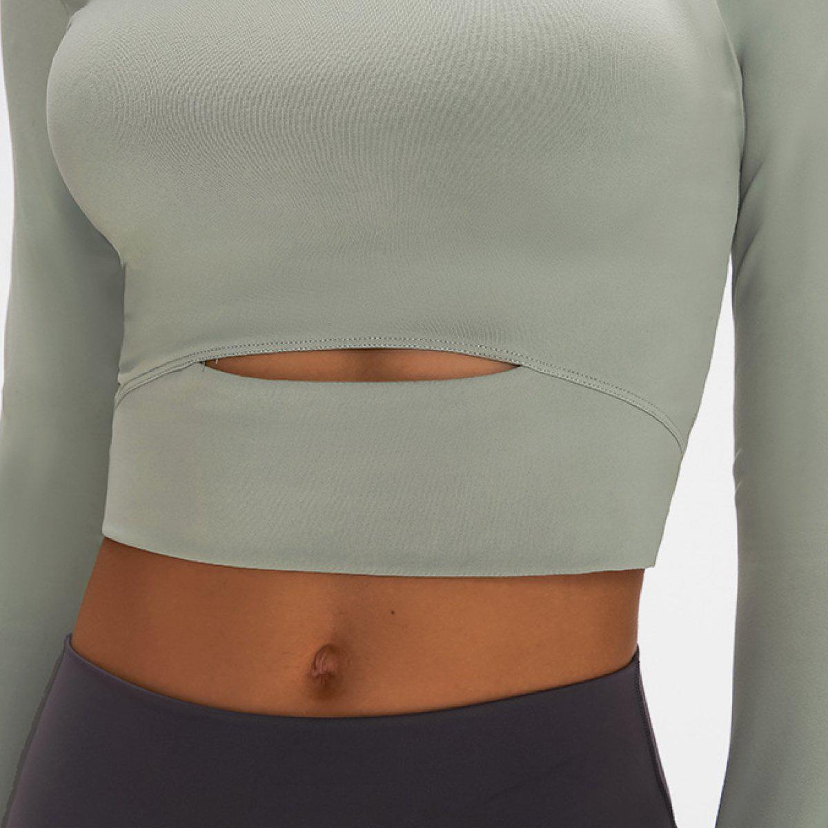 Long Sleeve Cropped Top With Sports Strap BLUE ZONE PLANET