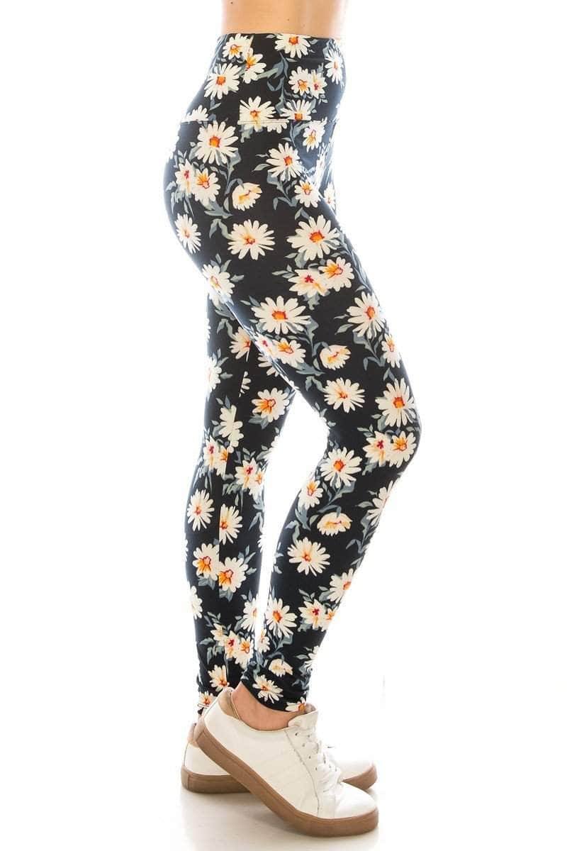 Long Yoga Style Banded Lined Multi Printed Knit Legging With High Waist Blue Zone Planet