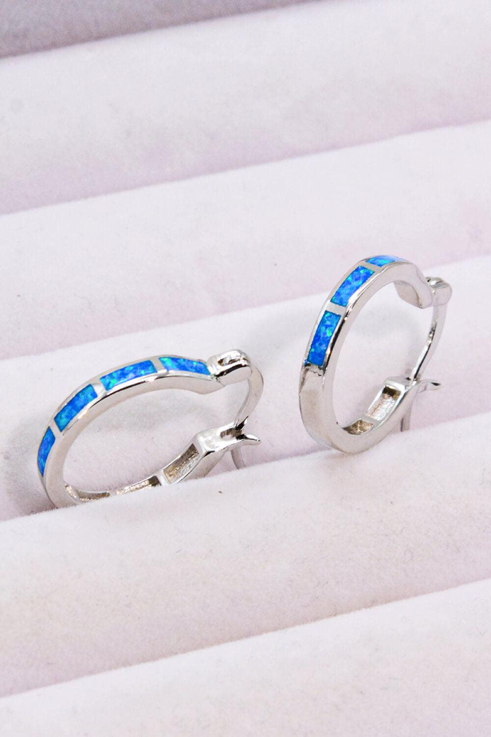 Lovelier Than Ever Opal Platinum-Plated Earrings BLUE ZONE PLANET