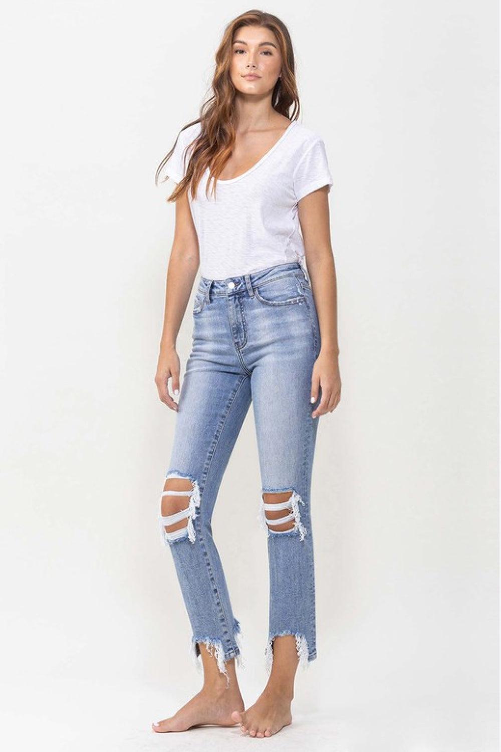 Lovervet Full Size Courtney Super High Rise Kick Flare Jeans BLUE ZONE PLANET