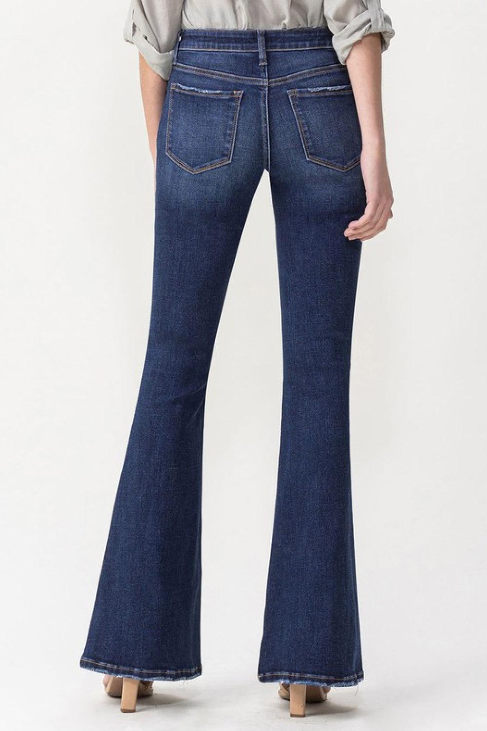 Lovervet Full Size Joanna Midrise Flare Jeans BLUE ZONE PLANET