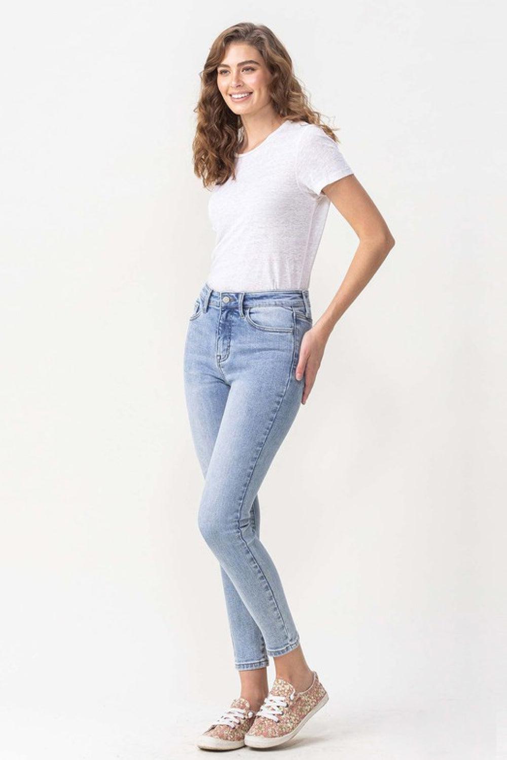 Lovervet Full Size Talia High Rise Crop Skinny Jeans BLUE ZONE PLANET