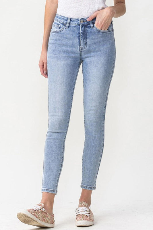 Lovervet Full Size Talia High Rise Crop Skinny Jeans BLUE ZONE PLANET