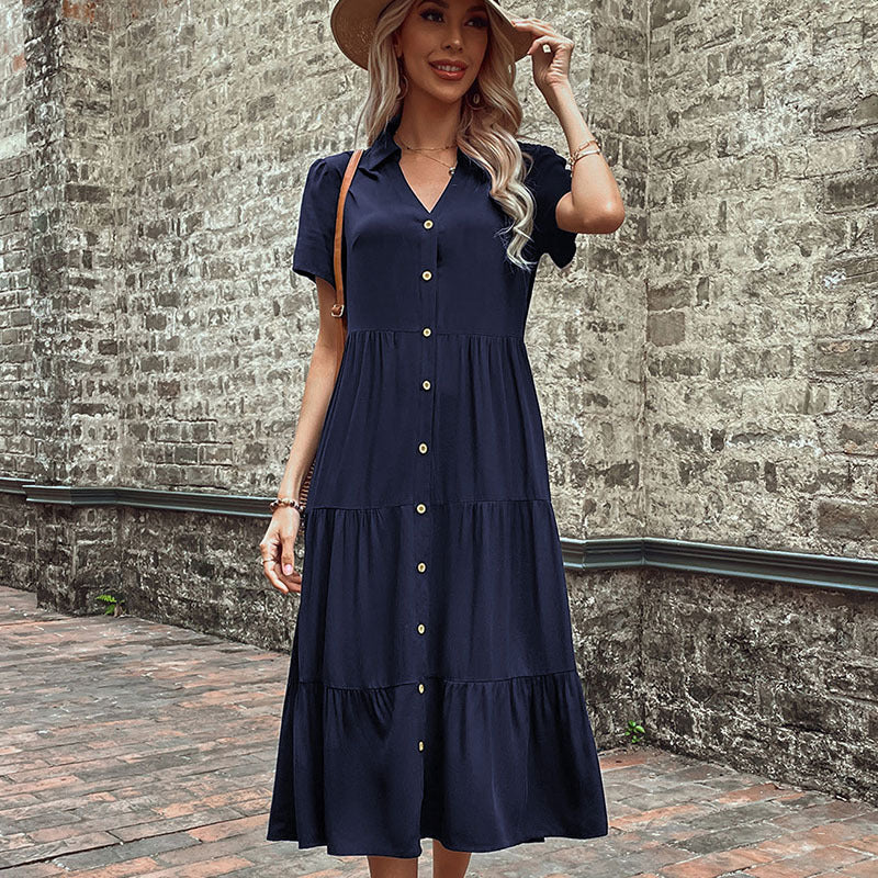 Blue Zone Planet |  Temperament Midi Hepburn Style French Dress BLUE ZONE PLANET