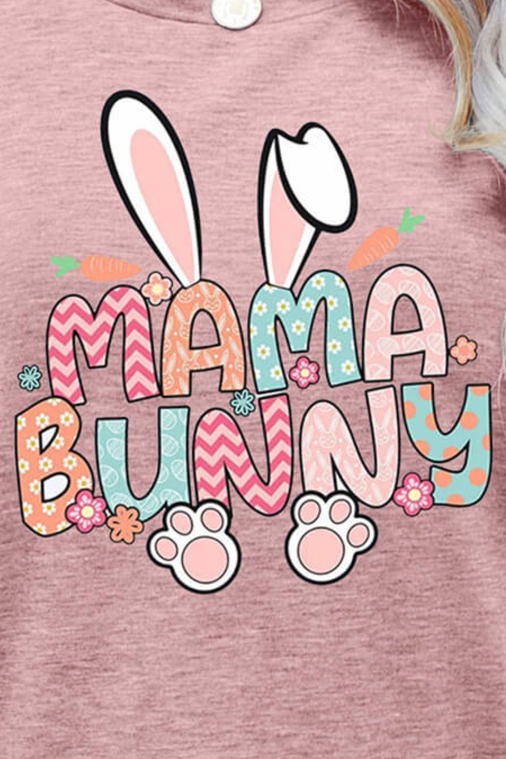MAMA BUNNY Easter Graphic Short Sleeve Tee BLUE ZONE PLANET