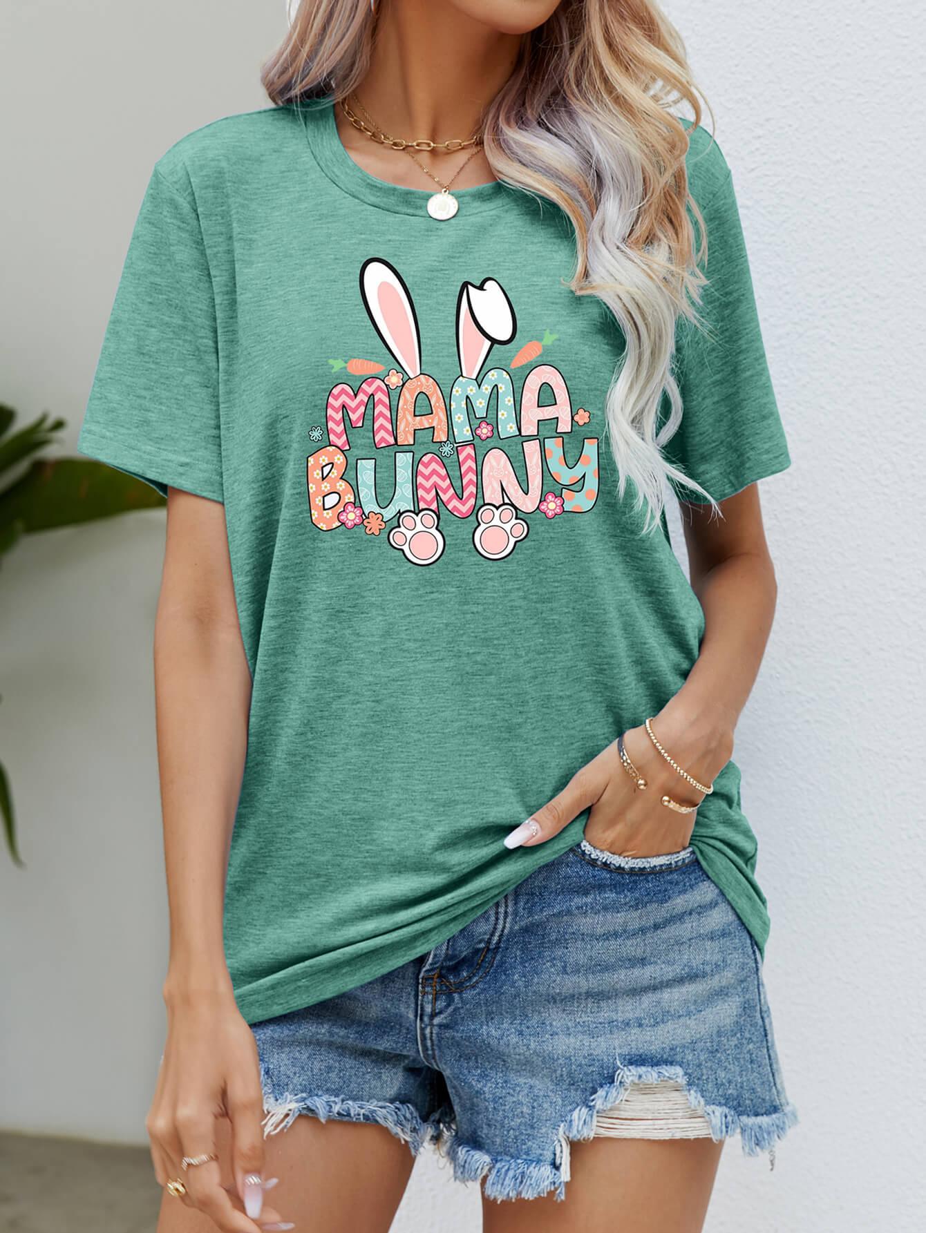 MAMA BUNNY Easter Graphic Short Sleeve Tee BLUE ZONE PLANET