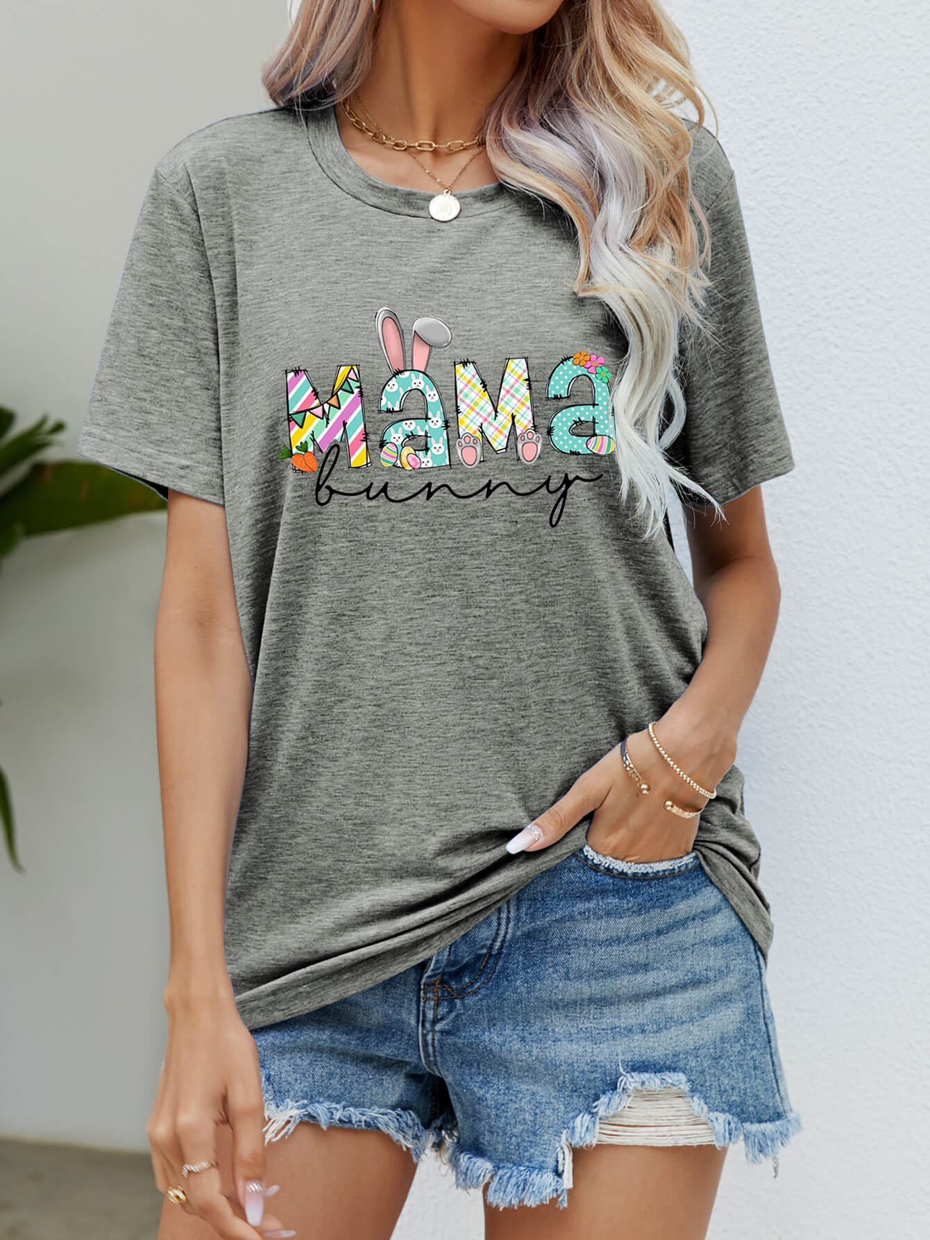 MAMA BUNNY Easter Graphic Tee BLUE ZONE PLANET