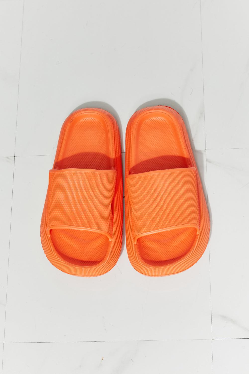 MMShoes Arms Around Me Open Toe Slide in Orange BLUE ZONE PLANET