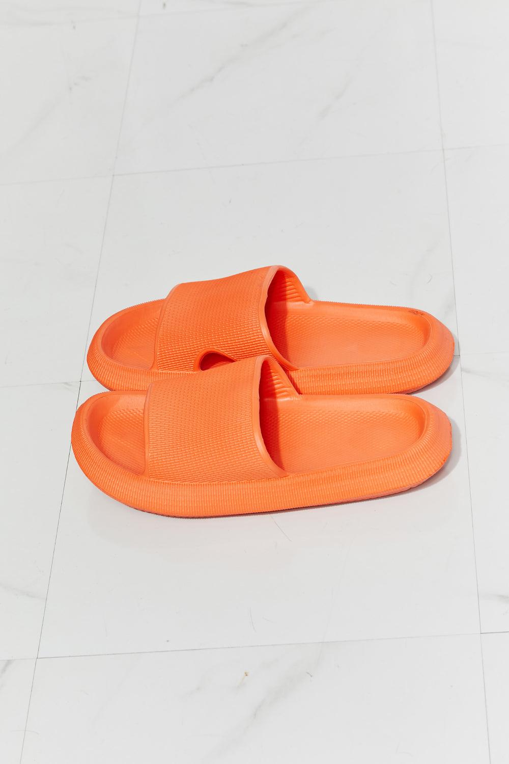 MMShoes Arms Around Me Open Toe Slide in Orange BLUE ZONE PLANET