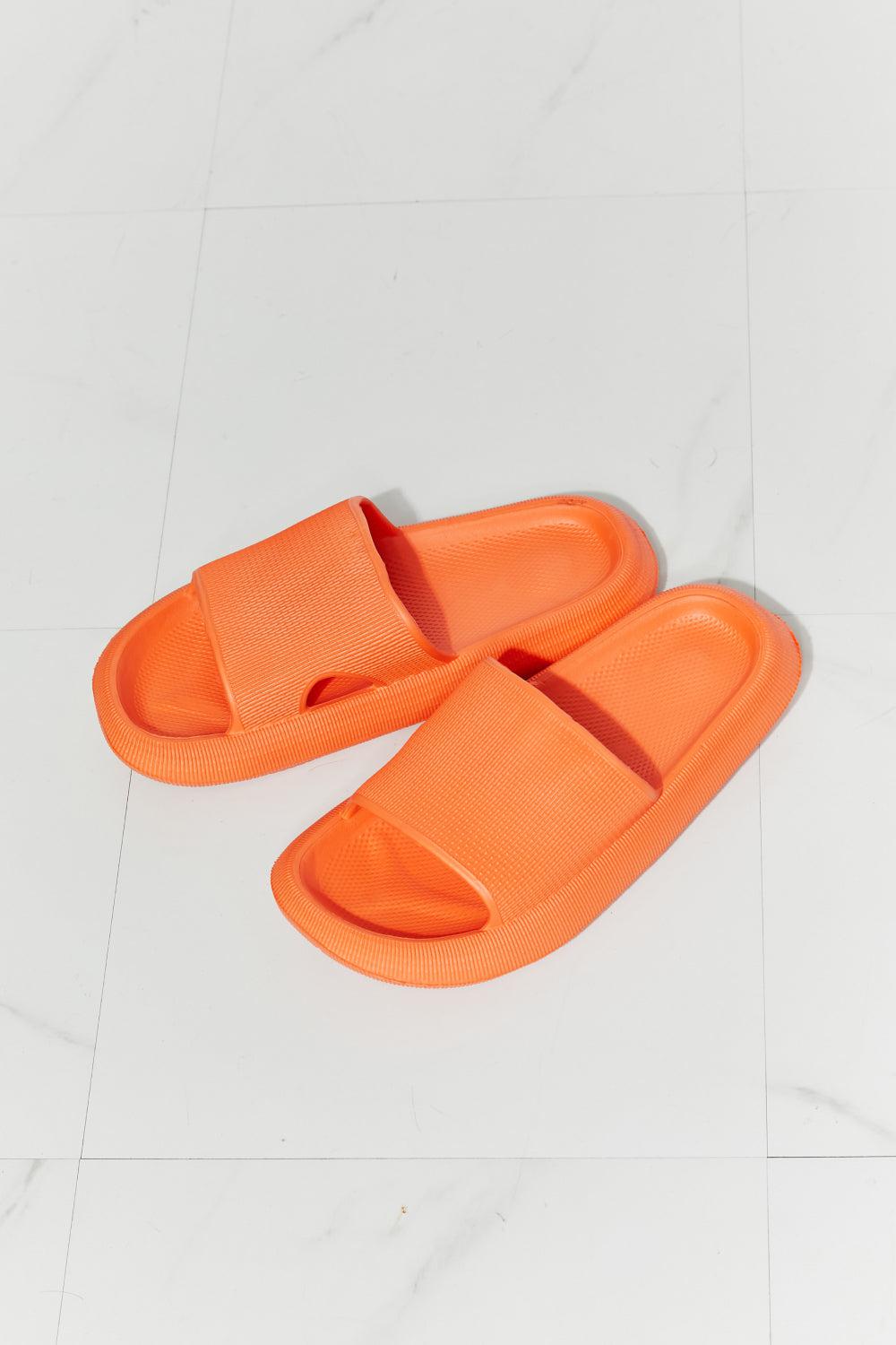 MMShoes Arms Around Me Open Toe Slide in Orange BLUE ZONE PLANET