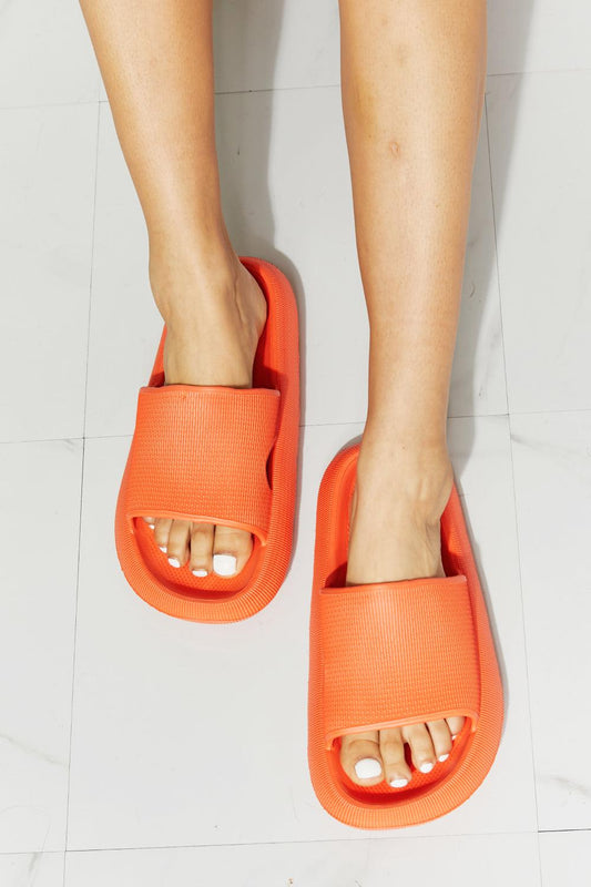 MMShoes Arms Around Me Open Toe Slide in Orange BLUE ZONE PLANET