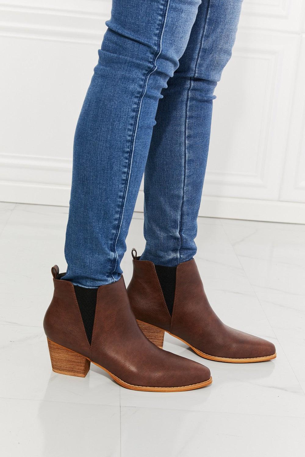 MMShoes Back At It Point Toe Bootie in Chocolate BLUE ZONE PLANET