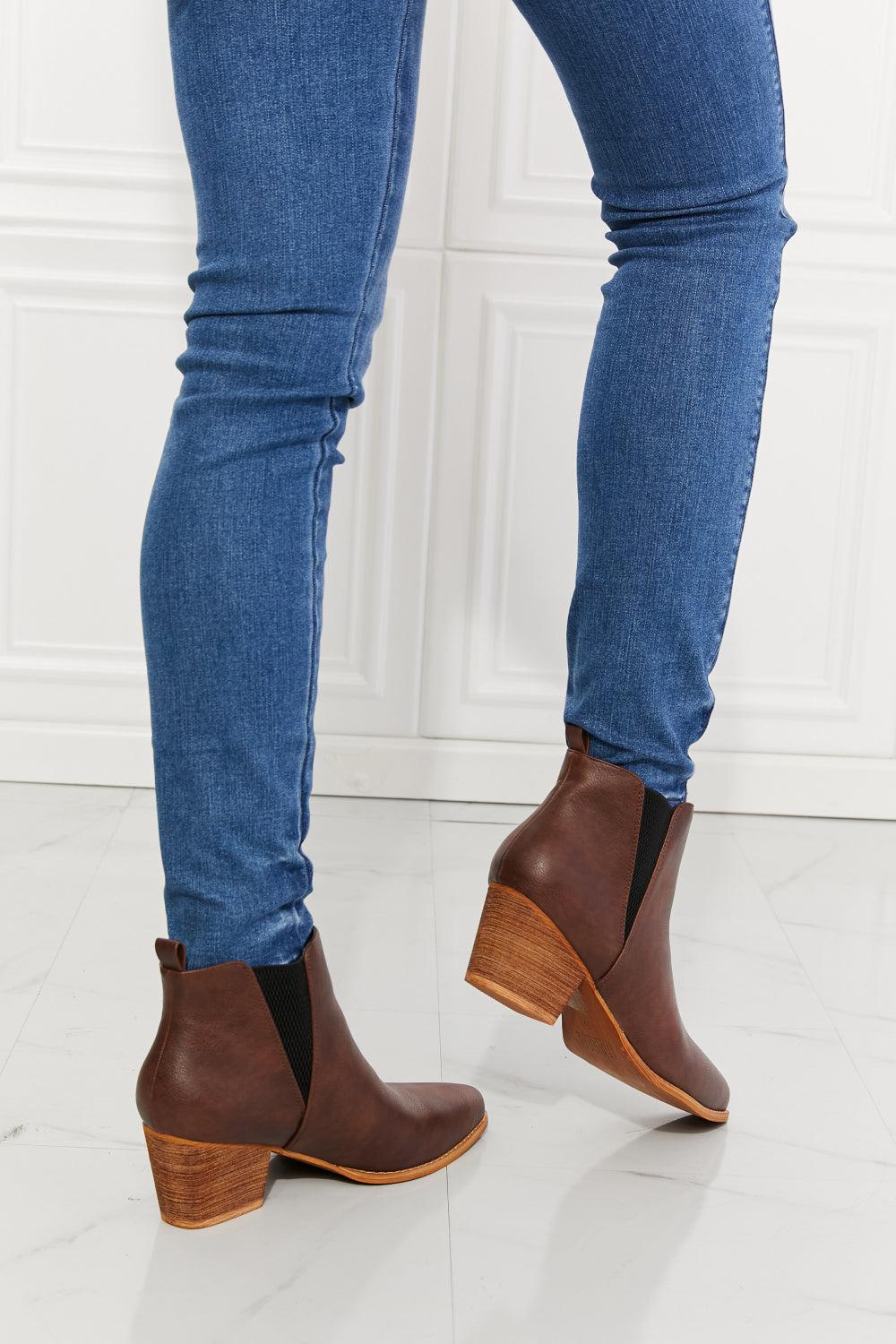 MMShoes Back At It Point Toe Bootie in Chocolate BLUE ZONE PLANET