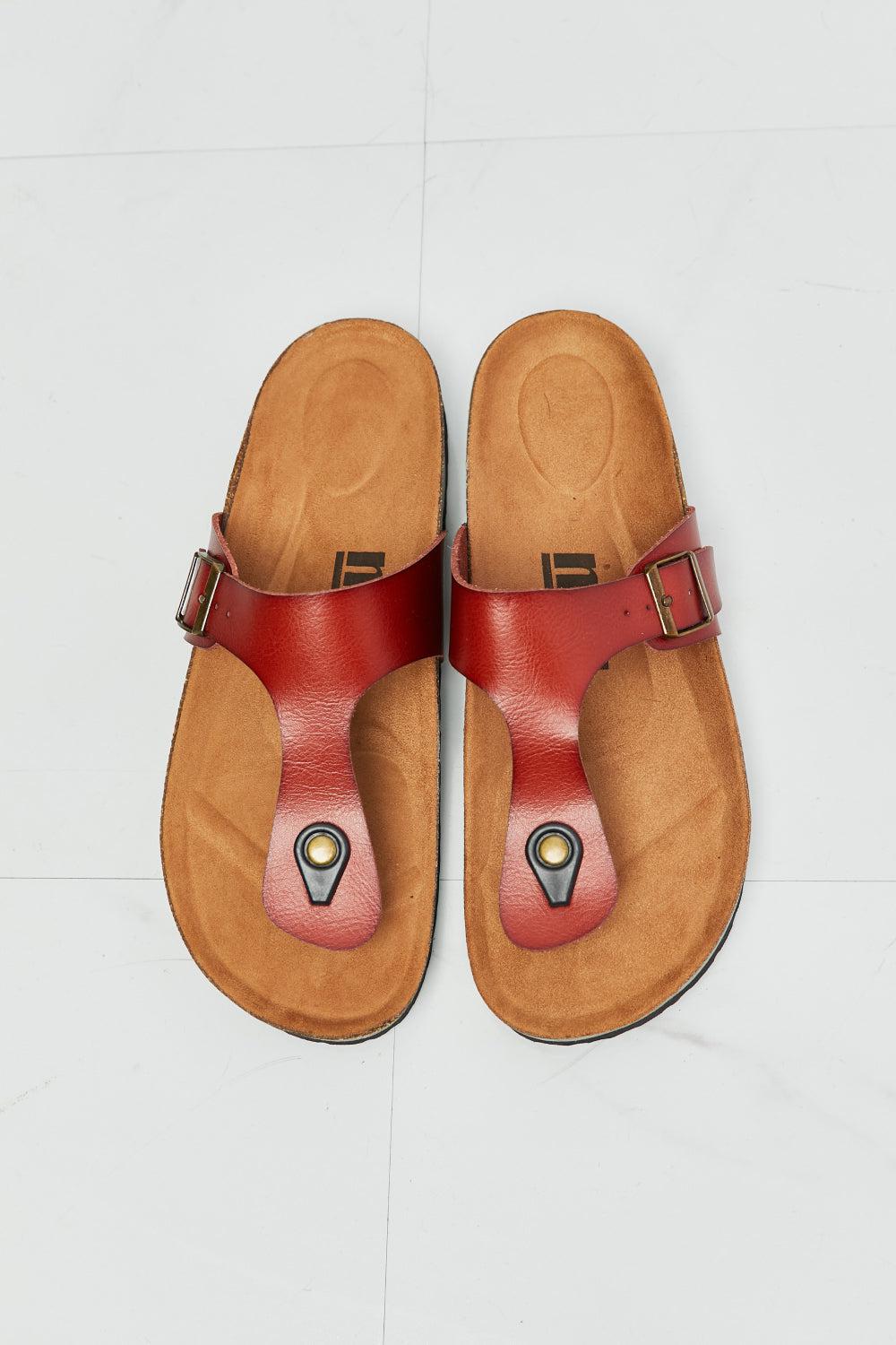 MMShoes Drift Away T-Strap Flip-Flop in Red BLUE ZONE PLANET