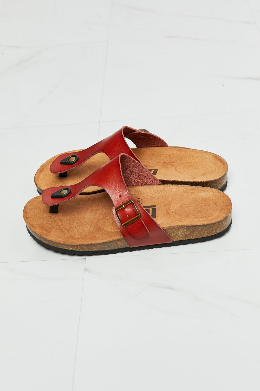 MMShoes Drift Away T-Strap Flip-Flop in Red BLUE ZONE PLANET