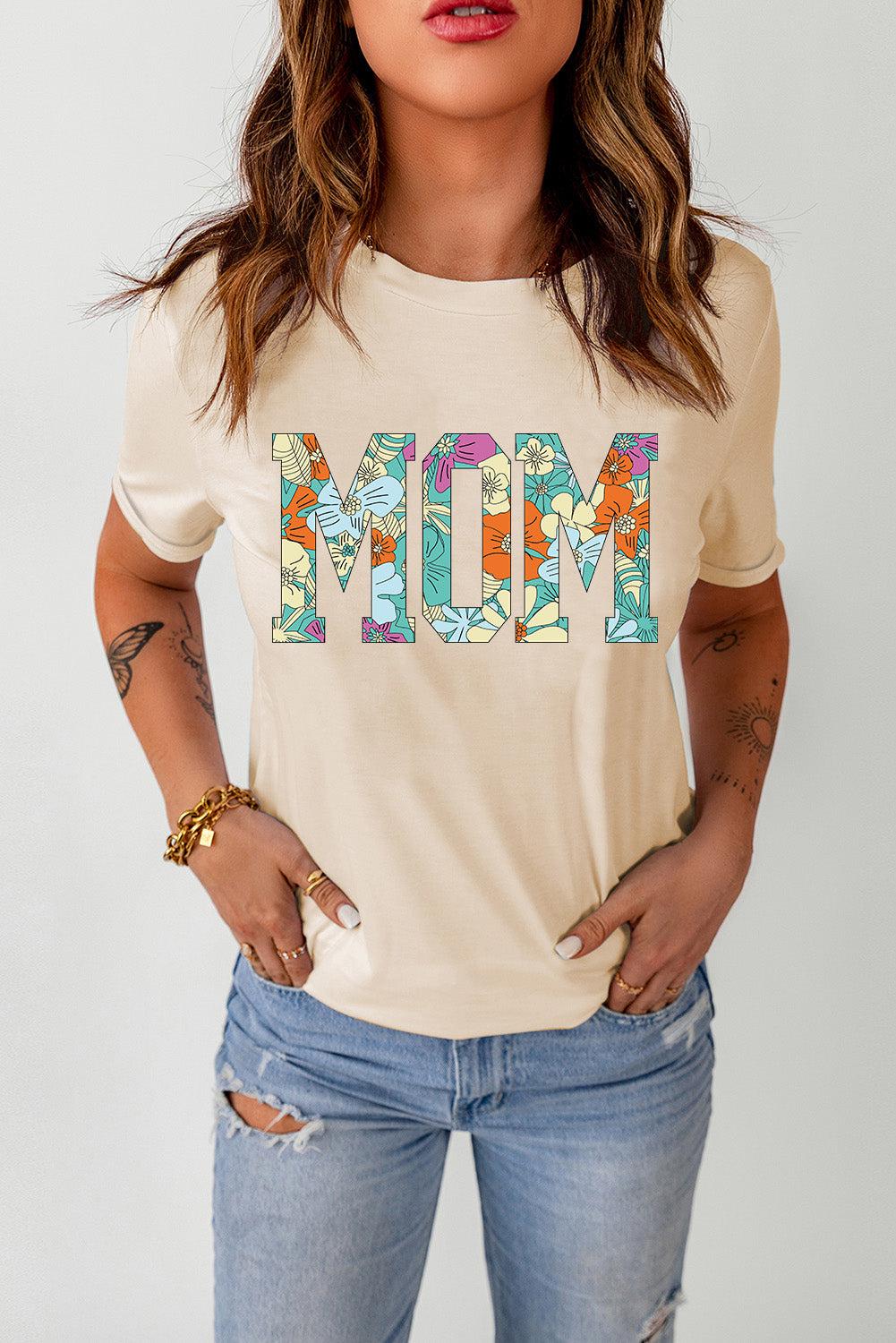 MOM Floral Graphic T-Shirt BLUE ZONE PLANET