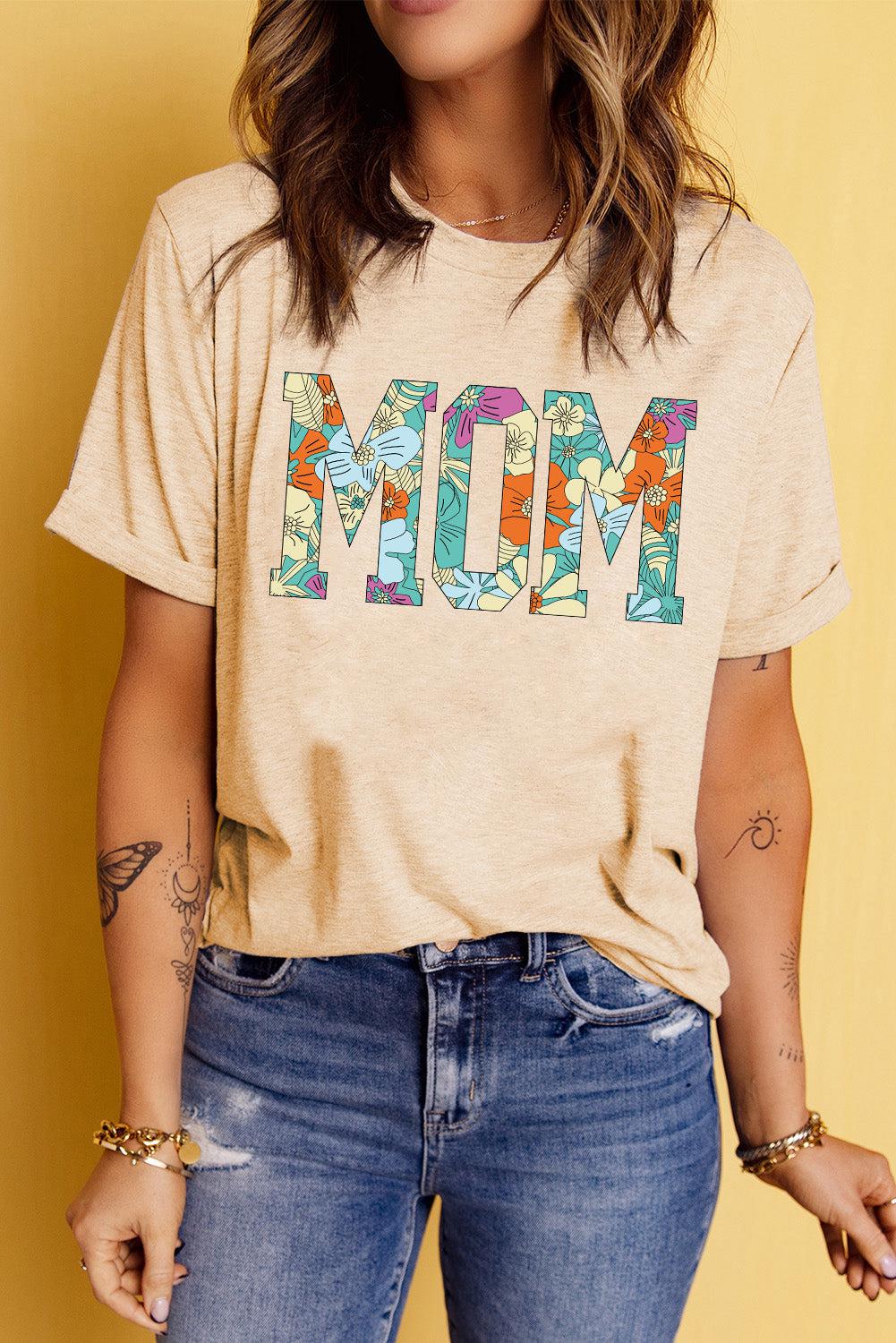 MOM Floral Graphic T-Shirt BLUE ZONE PLANET