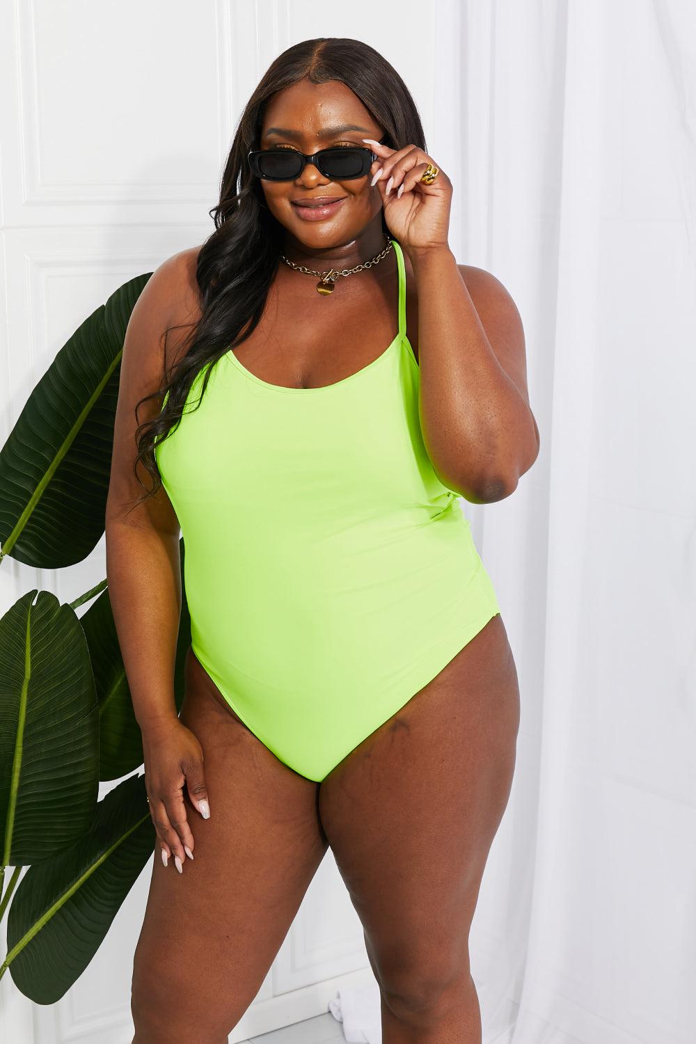 Marina West Swim High Tide One-Piece in Lemon-Lime BLUE ZONE PLANET