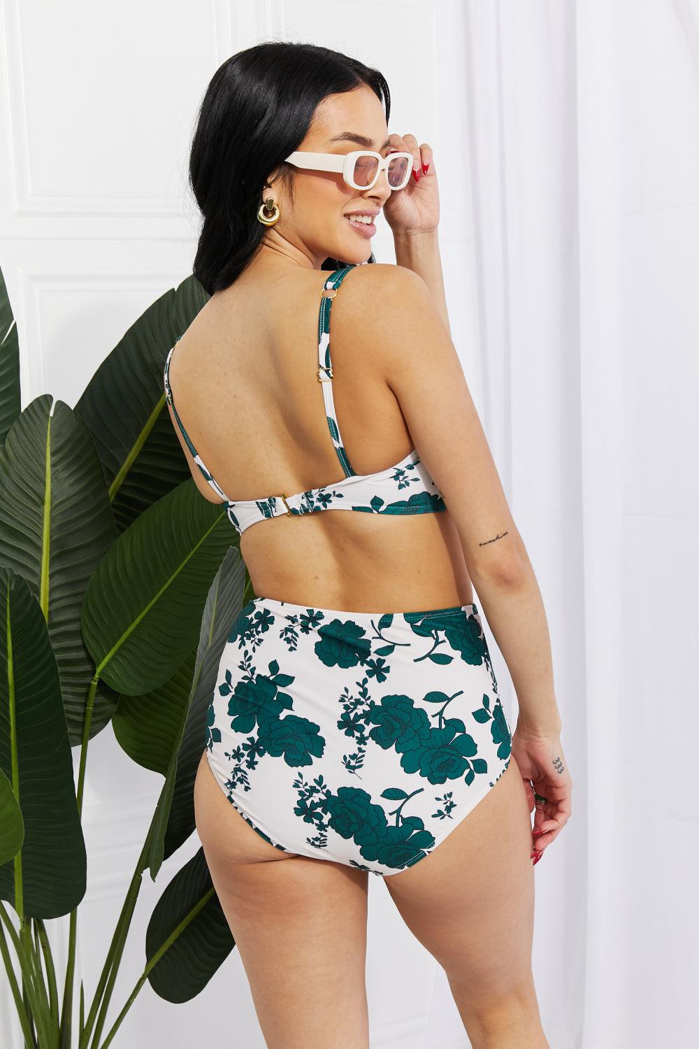 Marina West Swim Take A Dip Twist High-Rise Bikini in Forest BLUE ZONE PLANET