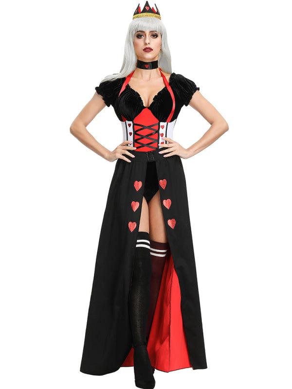 Medieval Princess Dress Up Queen Heart Costume Halloween Costume-[Adult]-[Female]-Blue Zone Planet