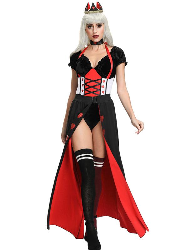 Medieval Princess Dress Up Queen Heart Costume Halloween Costume-[Adult]-[Female]-Black-M-Blue Zone Planet