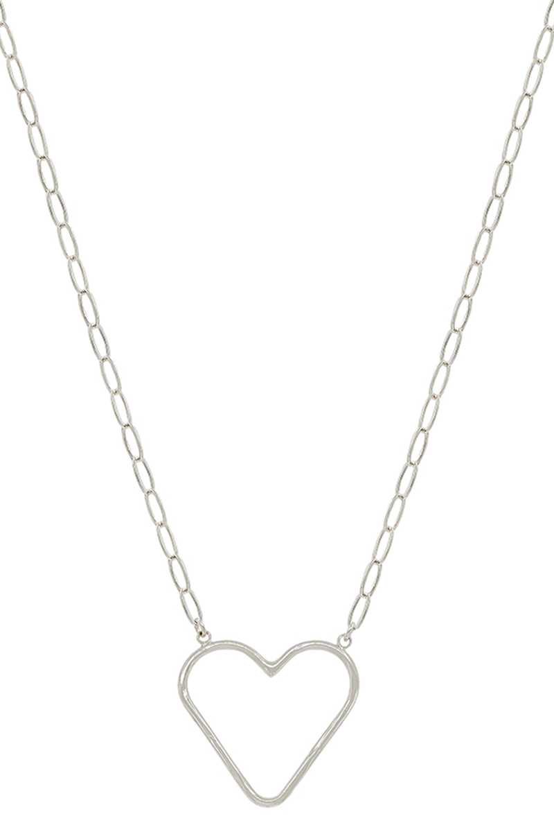 Metal Chain Heart Pendant Necklace-[Adult]-[Female]-Blue Zone Planet