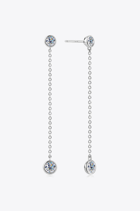 Moissanite Chain Earrings BLUE ZONE PLANET