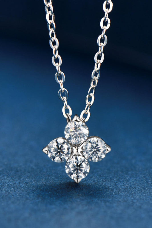 Moissanite Four Leaf Clover Pendant Necklace BLUE ZONE PLANET