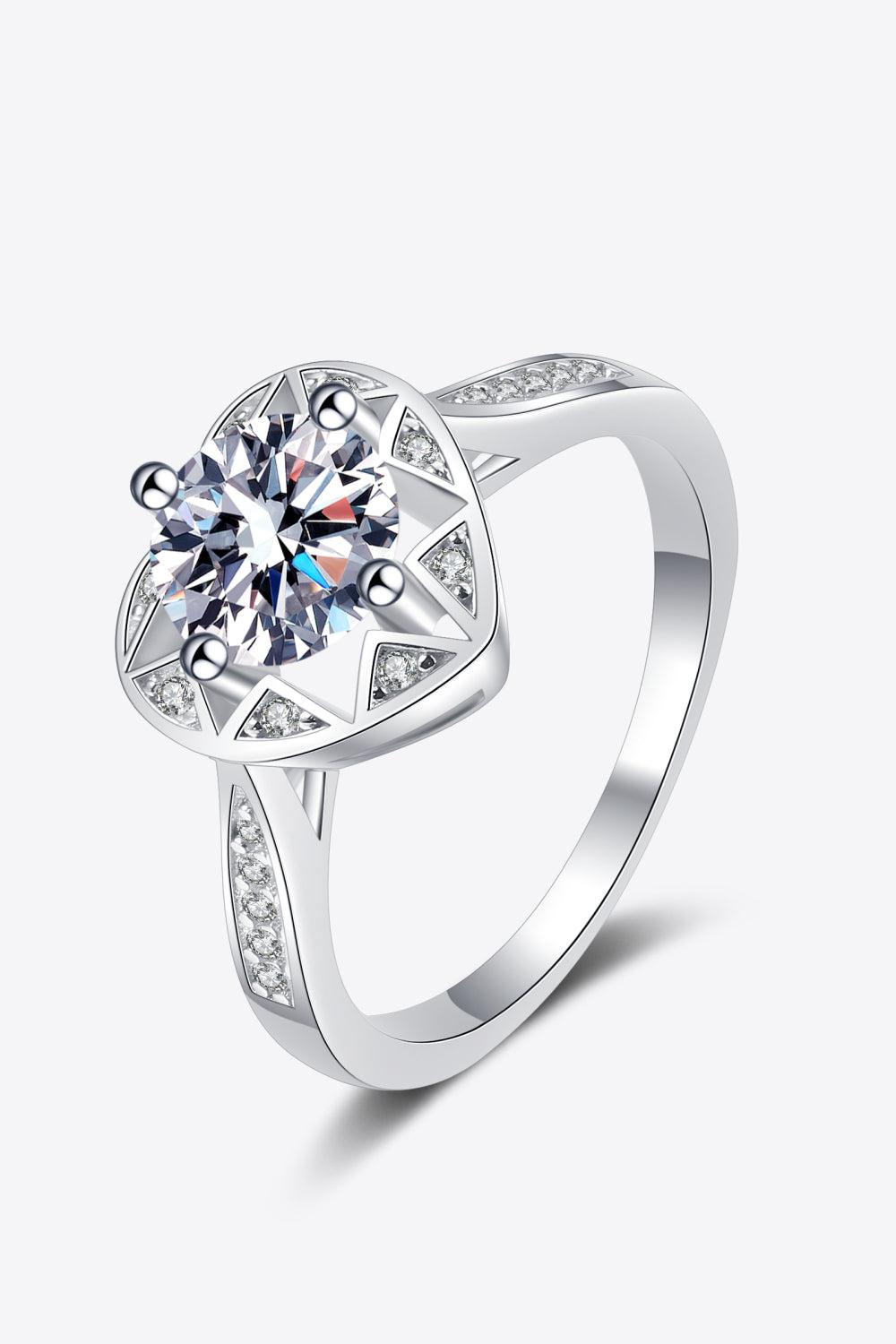 Moissanite Heart Ring BLUE ZONE PLANET