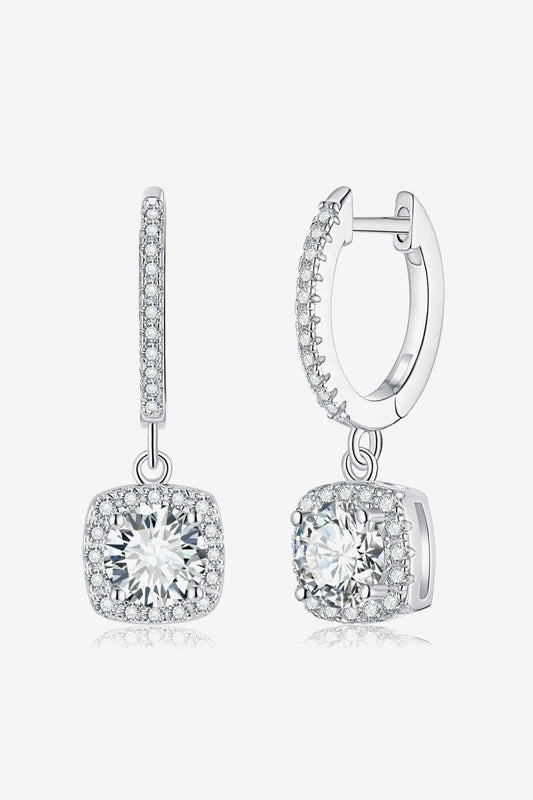 Moissanite Huggie Drop Earrings BLUE ZONE PLANET