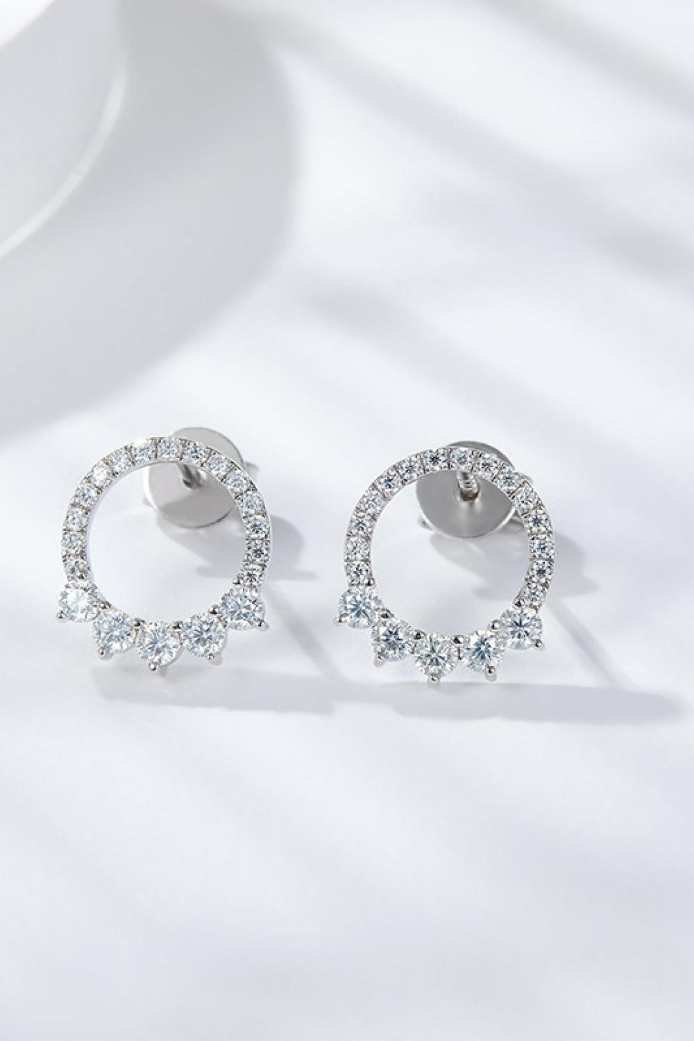 Moissanite Platinum-Plated Earrings BLUE ZONE PLANET