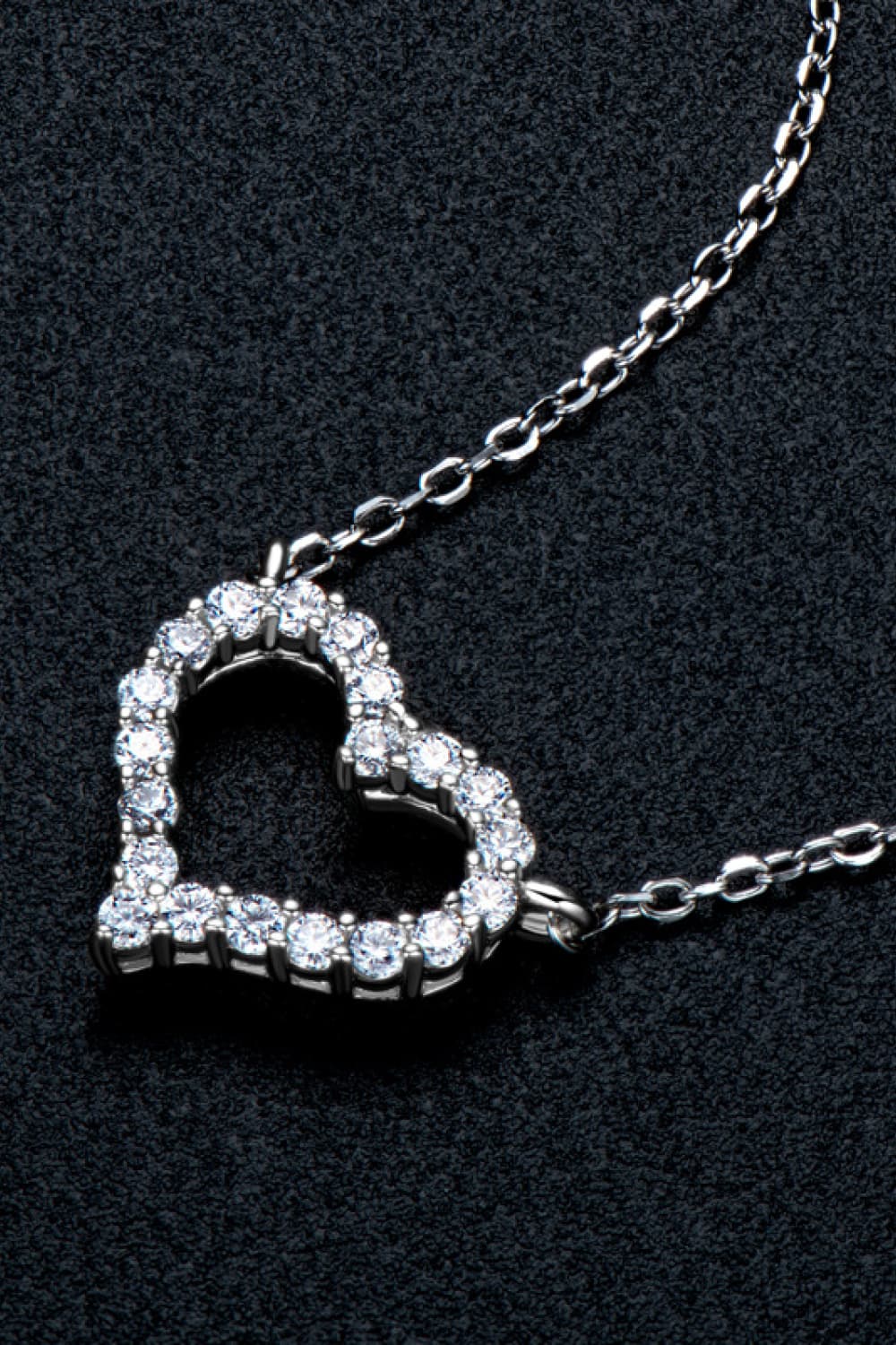 Moissanite Platinum-Plated Heart Necklace BLUE ZONE PLANET
