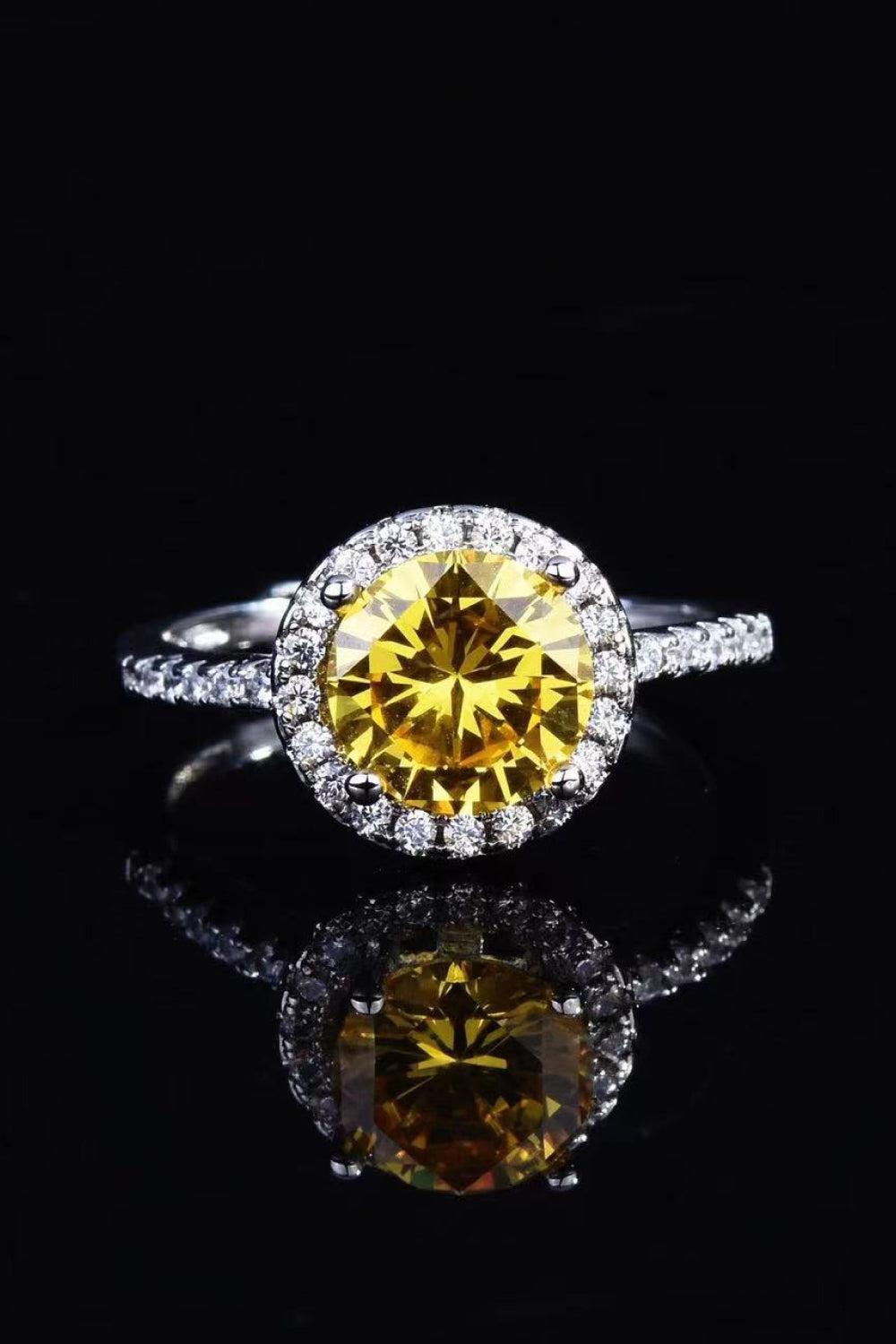 Moissanite Round Ring-TOPS / DRESSES-[Adult]-[Female]-Yellow-4-2022 Online Blue Zone Planet