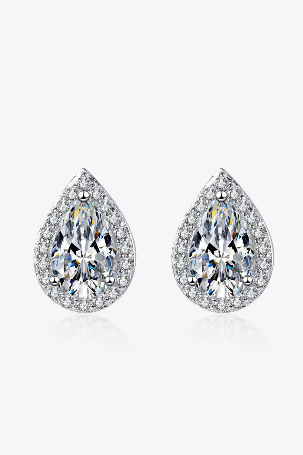 Moissanite Teardrop Stud Earrings BLUE ZONE PLANET